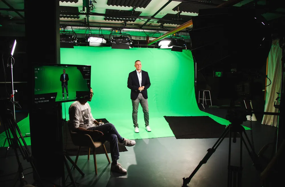Greenscreen-Aufnahme im Content Club Studio